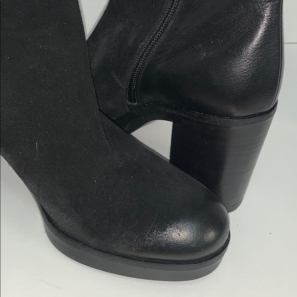 NWOT STRATEGIA Black Leather Ankle Boots - Picture 4 of 14